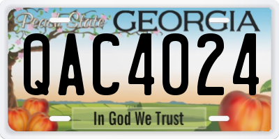 GA license plate QAC4024