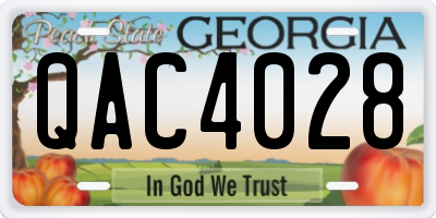 GA license plate QAC4028