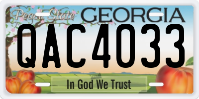 GA license plate QAC4033