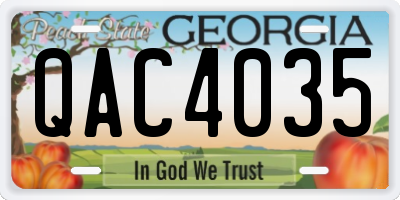 GA license plate QAC4035