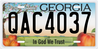 GA license plate QAC4037