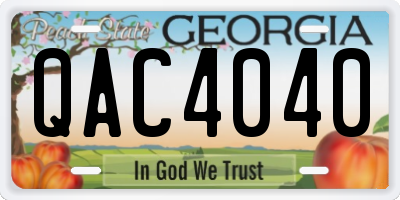 GA license plate QAC4040
