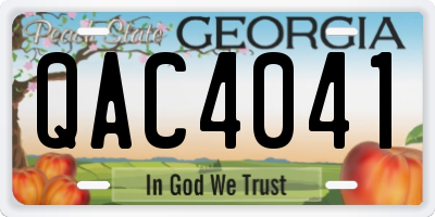 GA license plate QAC4041