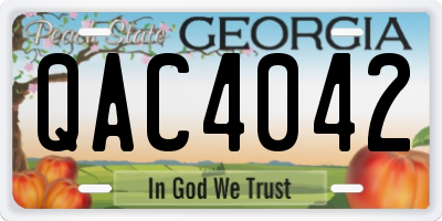 GA license plate QAC4042