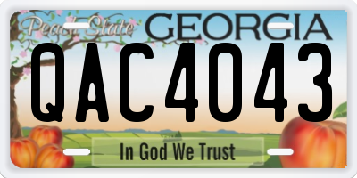GA license plate QAC4043