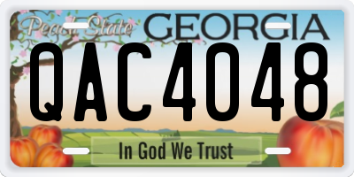 GA license plate QAC4048