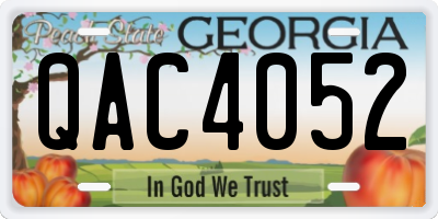 GA license plate QAC4052