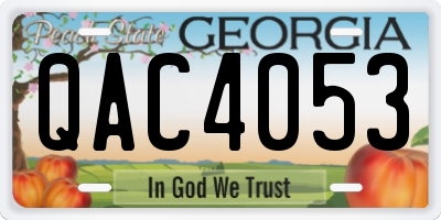 GA license plate QAC4053