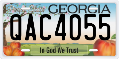 GA license plate QAC4055