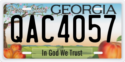 GA license plate QAC4057