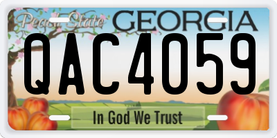 GA license plate QAC4059
