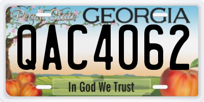 GA license plate QAC4062