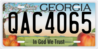 GA license plate QAC4065