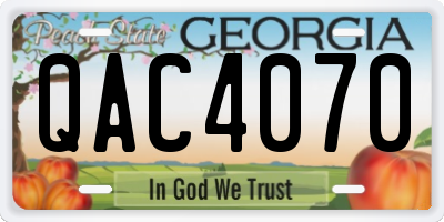 GA license plate QAC4070