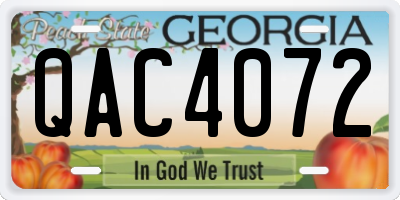 GA license plate QAC4072