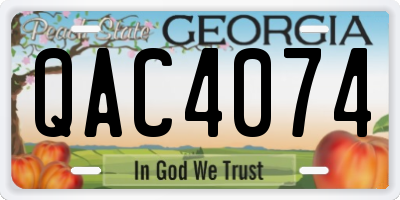 GA license plate QAC4074