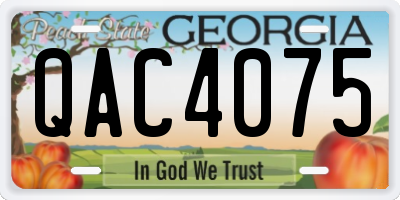 GA license plate QAC4075