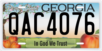GA license plate QAC4076
