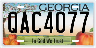 GA license plate QAC4077