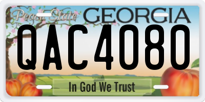 GA license plate QAC4080