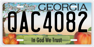 GA license plate QAC4082