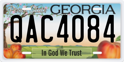 GA license plate QAC4084