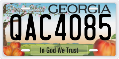GA license plate QAC4085