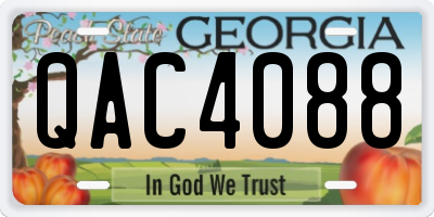 GA license plate QAC4088