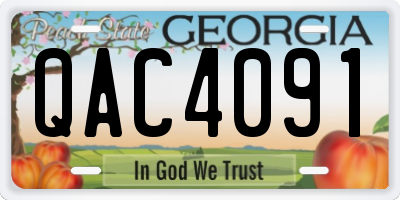 GA license plate QAC4091