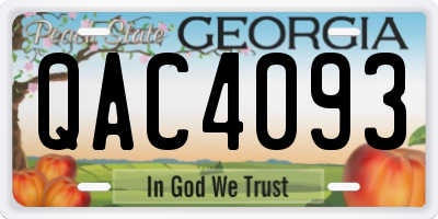 GA license plate QAC4093