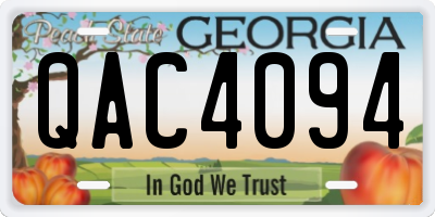GA license plate QAC4094
