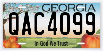 GA license plate QAC4099