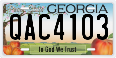 GA license plate QAC4103