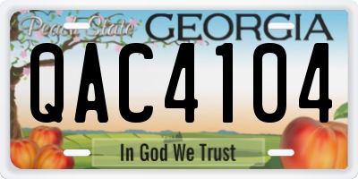 GA license plate QAC4104