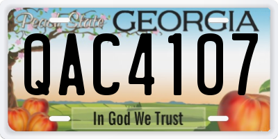 GA license plate QAC4107