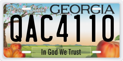 GA license plate QAC4110