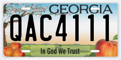 GA license plate QAC4111