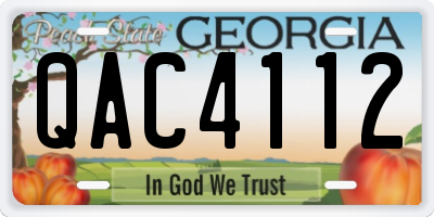 GA license plate QAC4112