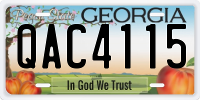 GA license plate QAC4115