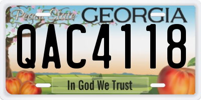 GA license plate QAC4118