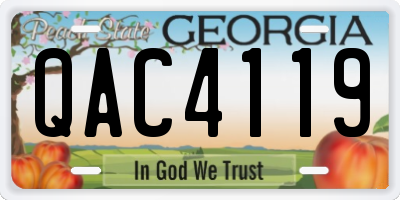GA license plate QAC4119