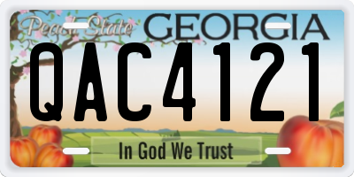 GA license plate QAC4121