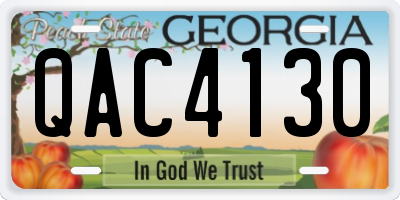 GA license plate QAC4130