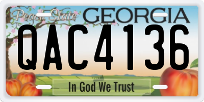 GA license plate QAC4136