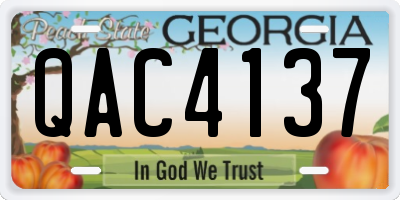 GA license plate QAC4137