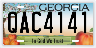GA license plate QAC4141