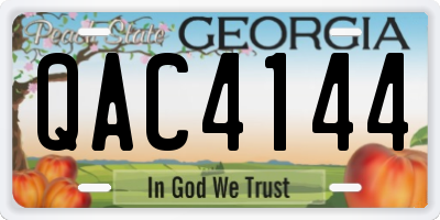 GA license plate QAC4144