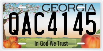 GA license plate QAC4145