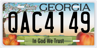 GA license plate QAC4149