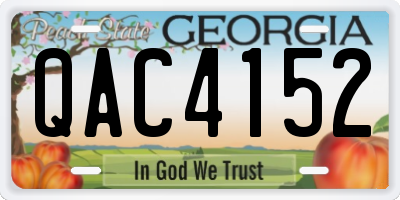 GA license plate QAC4152